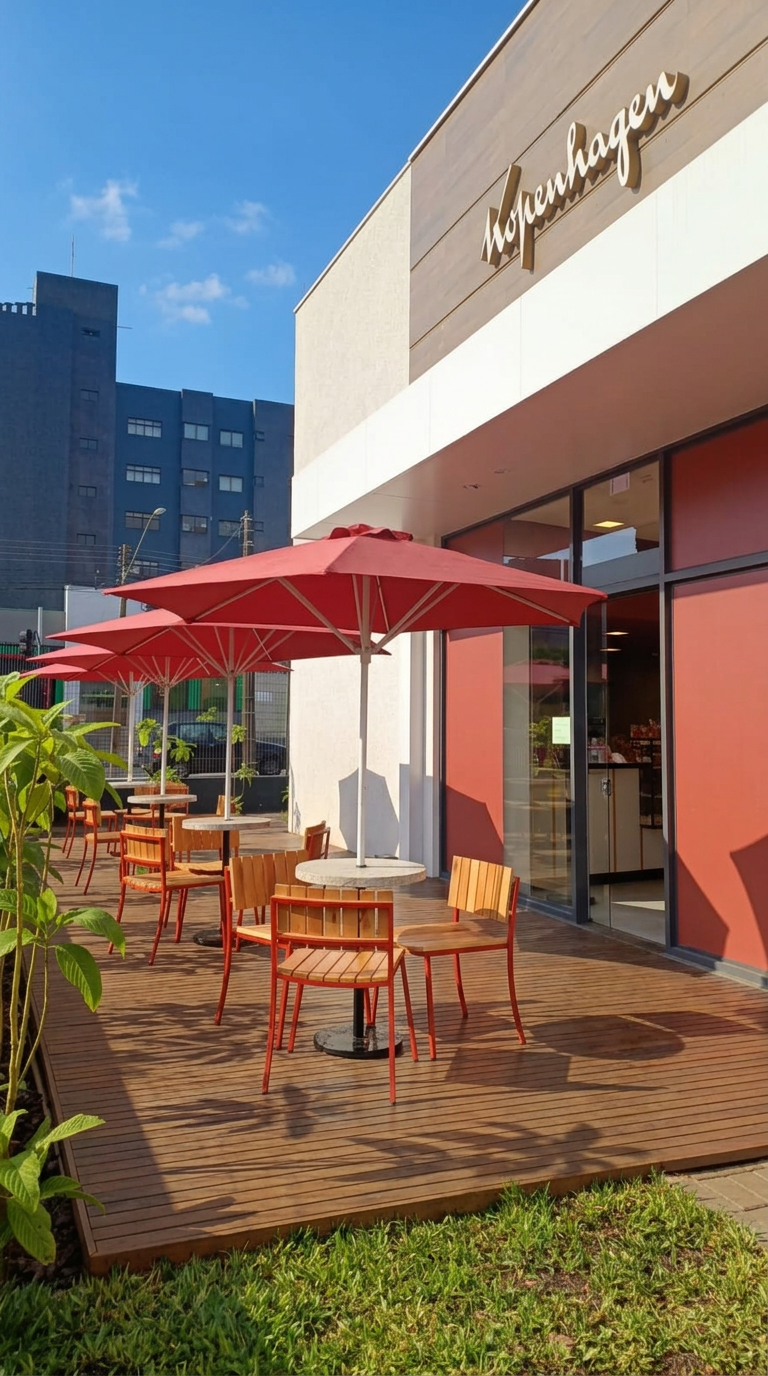 Ombrelones Umbrosa instalados em Kopenhagen · Curitiba · PR